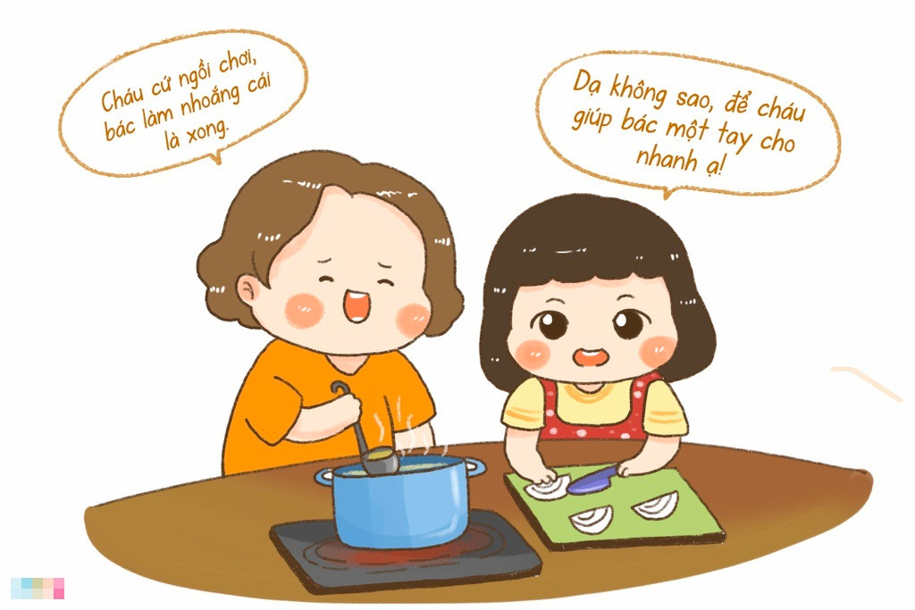 Đến nhà ai đó ăn Tết, việc phụ giúp rửa rau, chuẩn bị bàn ăn,...là điều nên làm, đặc biệt là các chị em phụ nữ.