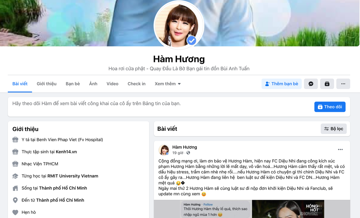 Được biết, Hàm Hương là một thánh comment dạo trên MXH. Hầu như bất cứ một bài đăng nào cũng có "dấu chân" của cô nàng với đoạn mở đầu quen thuộc: "Hương Hàm thấy...". Trên trang cá nhân, nhân vật này không để thông tin cá nhân cụ thể, dân mạng cho rằng đây chỉ là tài khoản ảo hoặc giả danh để đi "bóc phốt" người khác của Hàm Hương.