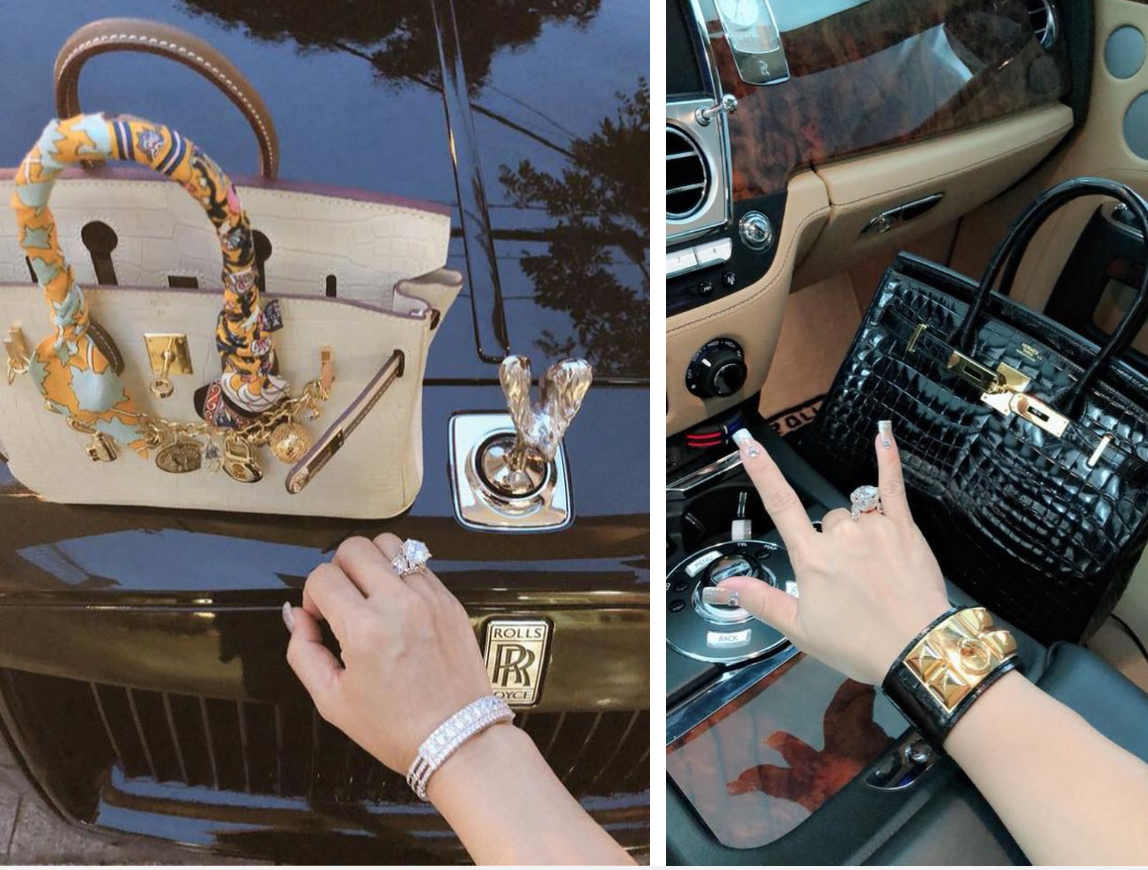 Trên MXH, vợ cũ Minh Nhựa thường xuyên khoe đồ hiệu, nhẫn kim cương, đồng hồ, túi xách hàng hiệu lên trang cá nhân.