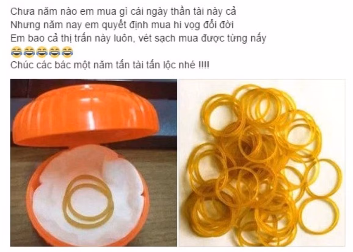 Vét sạch cả thị trấn có bao nhiêu chiếc chun vàng trong ngày vía Thần Tài sẽ được chủ nhân trên bao trọn.