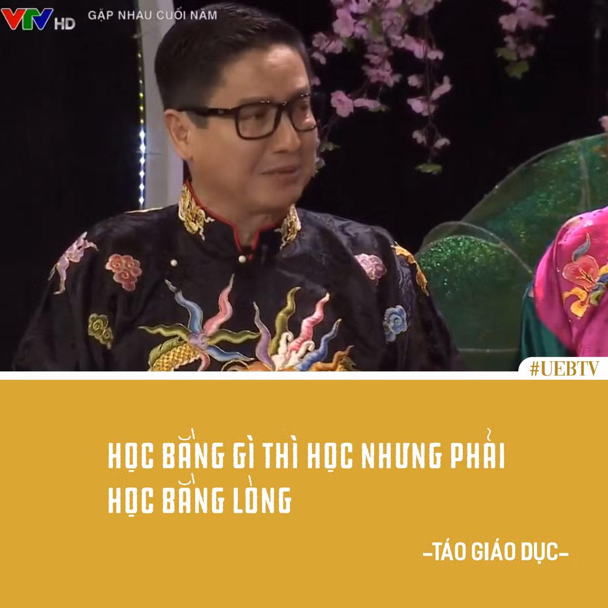 “Táo Giáo dục” Chí Trung tiếp tục có những phát ngôn bất hủ. Ảnh: UEBTV