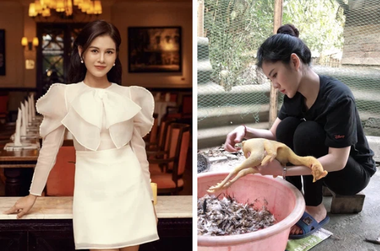 MC Thu Hoài thoát vai quý cô sang chảnh để lăn xả vào làm gà đón Tết cùng gia đình.