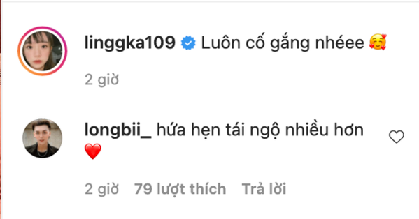Dưới bài đăng của Linh Ka, Long Bi đã để lại bình luận hứa hẹn sẽ tái ngộ nhiều hơn trong thời gian tới.