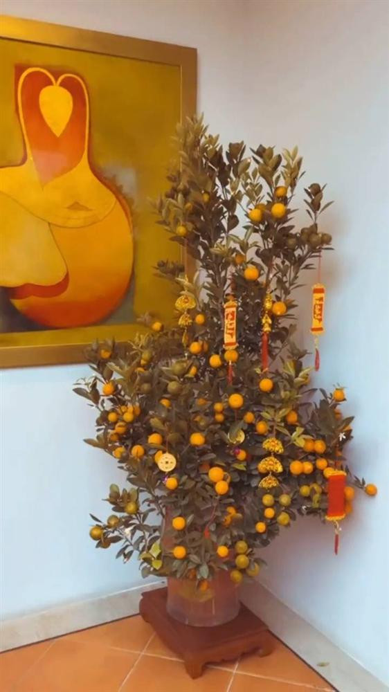 Một góc căn biệt thự xa hoa của Phanh Lee không thể thiếu cành quất.