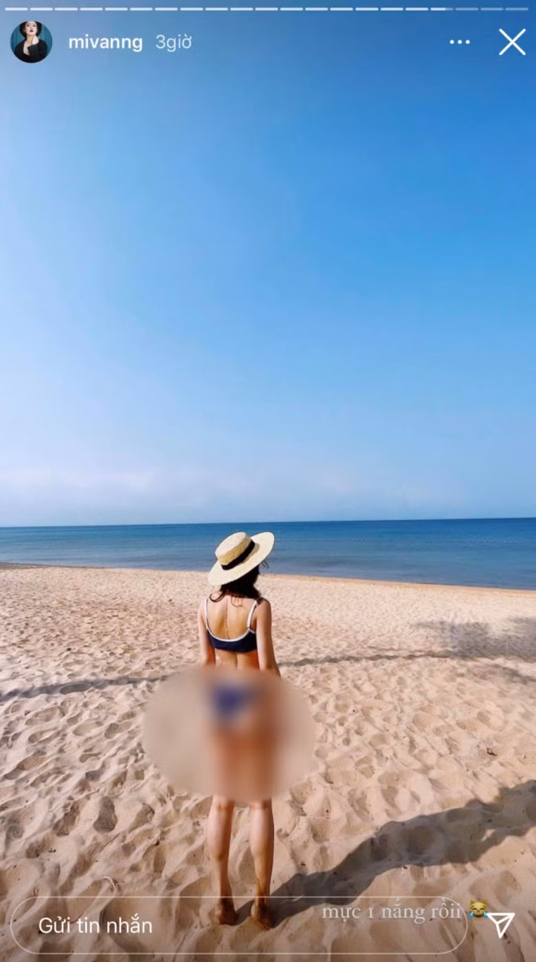  Cựu hot girl Mi Vân là cái tên gây chú ý đầu tiên khi khoe đường cong nóng bỏng bằng bikini ngay sau kì nghỉ Tết.