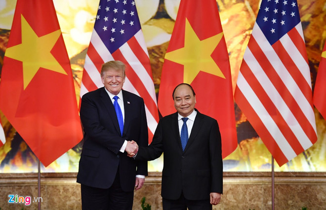 Thu tuong Nguyen Xuan Phuc hoi kien Tong thong Donald Trump
