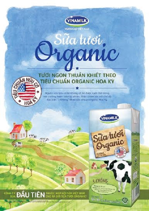 Vinamilk là công ty sữa đầu tiên tại Việt Nam cho ra đời dòng sản phẩm Sữa tươi Vinamilk Organic cao cấp chuẩn USDA Hoa Kỳ.