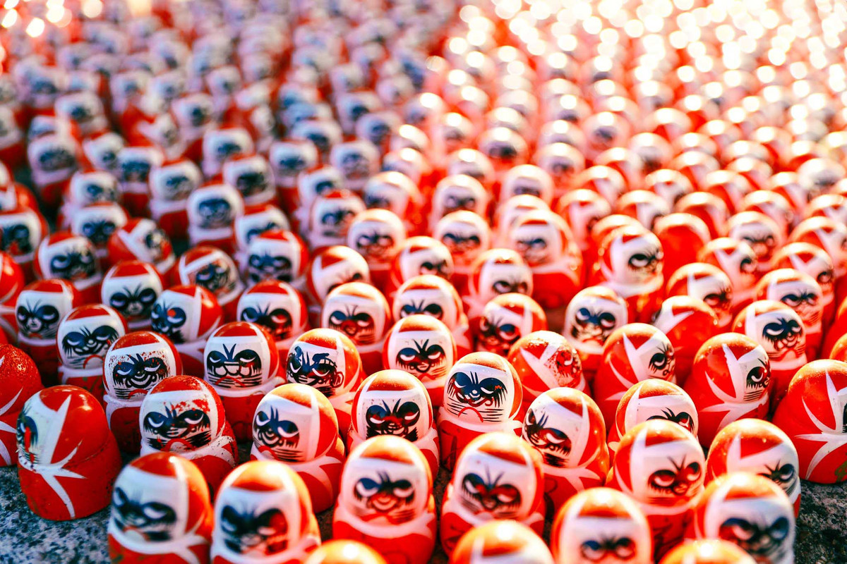Chùa Katsuoji có hàng ngàn búp bê Daruma, kích thước lớn nhỏ khác nhau. Ảnh: Nguyễn Vân