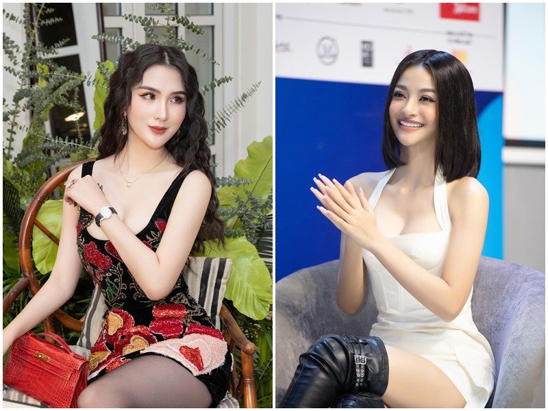 Ngọc Loan và Kiều Loan (phải) là hai trong số những mỹ nhân Việt vây quanh bác sĩ Chiêm Quốc Thái.