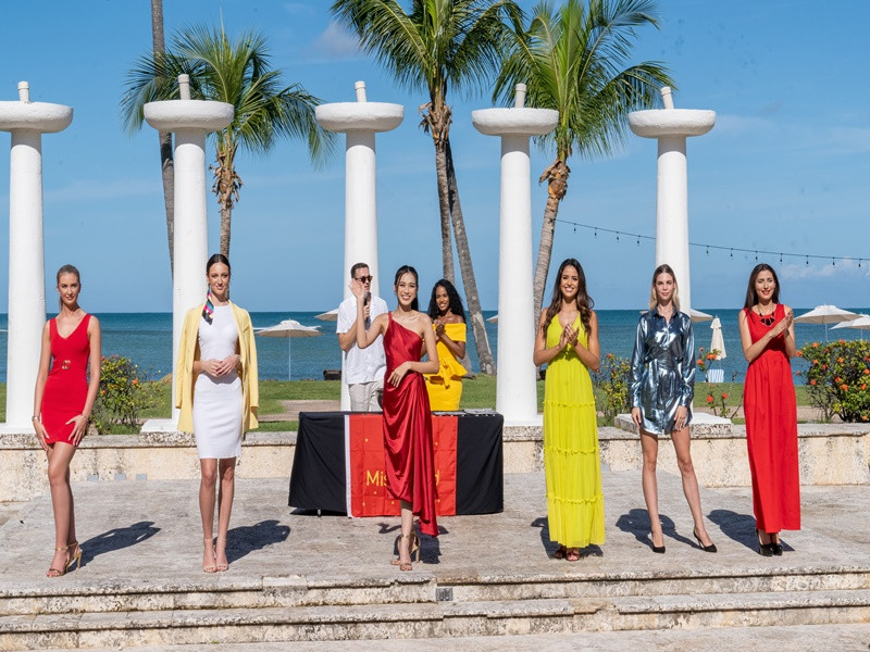Ở phần thi hùng biện Head to head challenge của Miss World 2021 - Hoa hậu Thế giới 2021, đại diện Việt Nam Đỗ Thị Hà sẽ đối đầu với đại diện Wales, Bosnia - Herzegovina, Brazil, Moldova và Bulgaria. Ảnh: Miss World