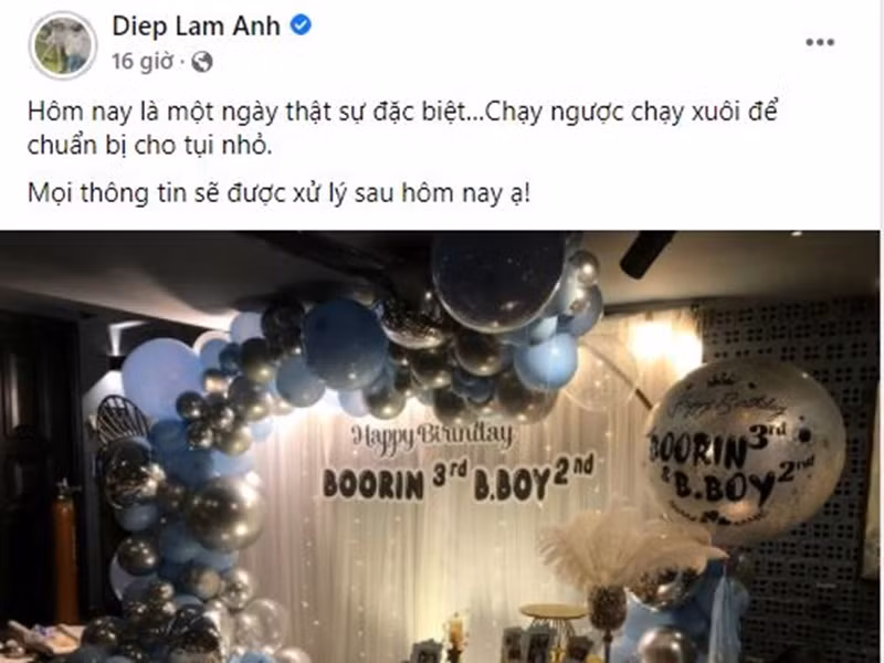 Trong khi Đức Phạm có status thừa nhận ly thân, Diệp Lâm Anh thông báo: "Hôm nay là một ngày thật sự đặc biệt. Chạy ngược chạy xuôi để chuẩn bị cho tụi nhỏ. Mọi thông tin sẽ được xử lý sau hôm nay ạ!". Ảnh chụp màn hình