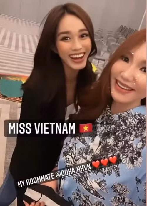 Đại diện Việt Nam khoe clip bên bạn cùng phòng - người đẹp đến từ Mông Cổ. Ảnh: Instagram Đỗ Thị Hà