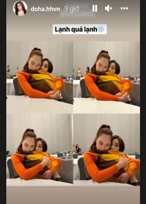 Mới chỉ vài ngày tham gia Miss World 2021 - Hoa hậu Thế giới 2021 nhưng Đỗ Thị Hà đã có nhiều cô bạn thân. Đại diện Việt Nam tỏ ra thân thiết nhất với đại diện Mông Cổ. Cả hai là bạn cùng phòng. Ảnh chụp màn hình