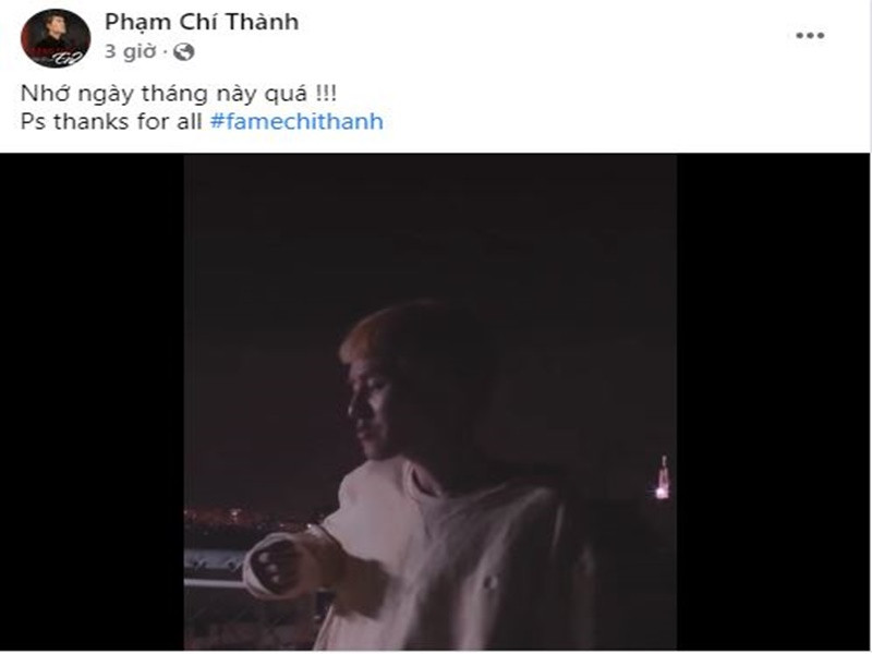 Chí Thành nhớ những ngày còn khỏe mạnh đi hát. Ảnh: FB Chí Thành