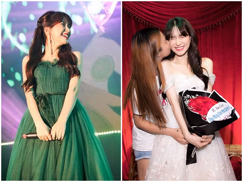 Không chỉ Bảo Thy, Hòa Minzy cũng giấu bụng bầu tài tình. Ảnh: FB Hòa Minzy