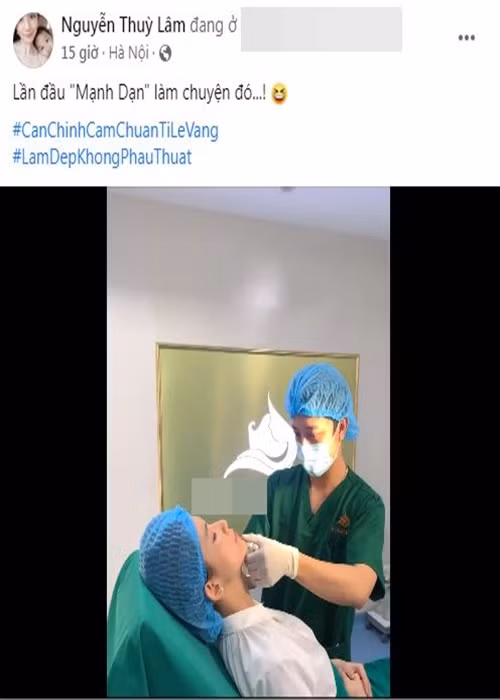 Mới đây, Thùy Lâm chia sẻ hình ảnh làm đẹp không cần phẫu thuật.