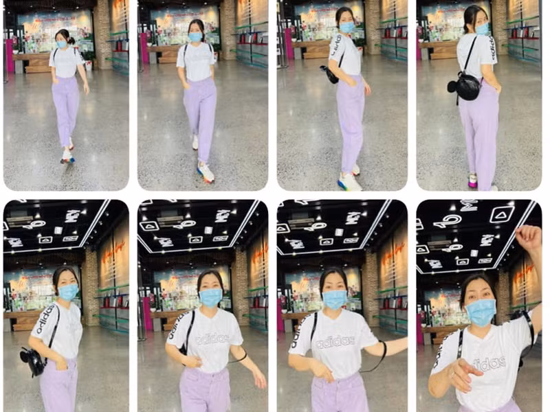 Bà Diễm của "Mặt nạ gương" trẻ trung ở tuổi 36 khi đi ghi hình.