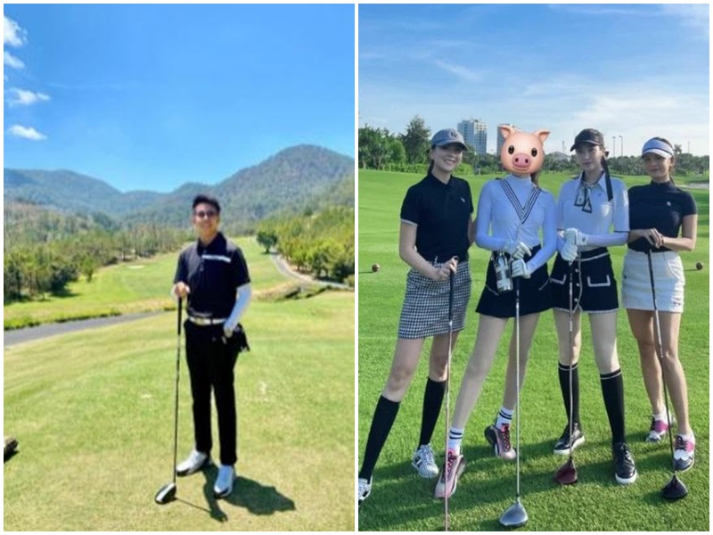 Tháng 7/2021, Hương Giang bị nghi đi chơi golf cùng MC Mai Ngọc, Đỗ Mỹ Linh, MC Thu Hoài ở Hà Nội. Cũng trong khoảng thời gian đó, Matt Liu khoe ảnh check-in trên máy bay, tiếp đó là ảnh đánh golf. Ảnh: Vietnamnet