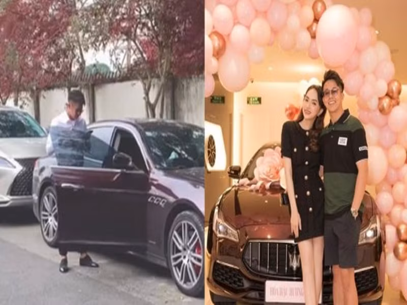 Khi đi ăn cưới, Matt Liu lái xế hộp 8 tỷ từng tặng Hương Giang, khéo khoe anh và nữ ca sĩ chuyển giới vẫn hạnh phúc bên nhau. Ảnh: Khỏe và đẹp