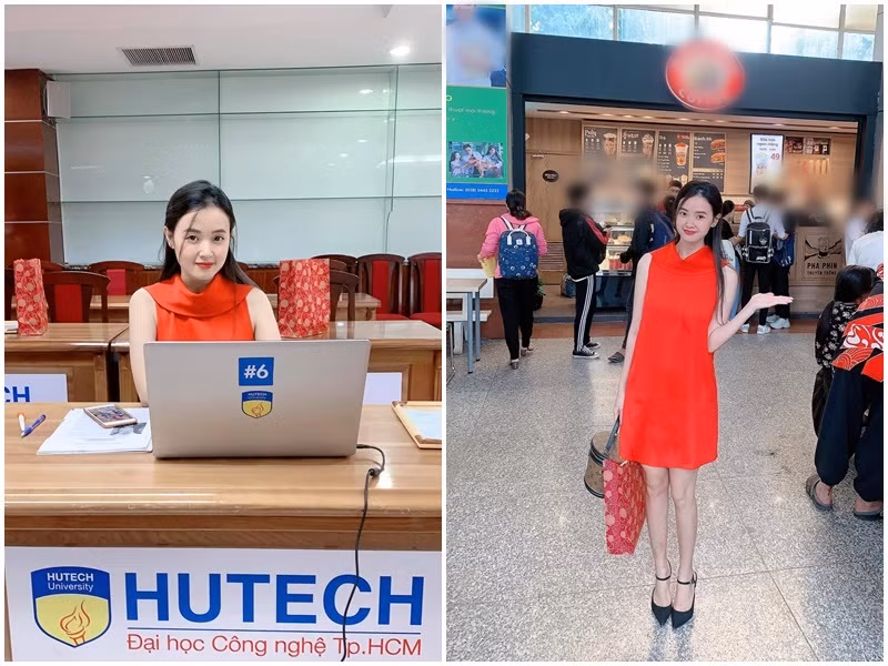 Vì giảng dạy về thời trang, Midu không bị quá bó buộc về phong cách. Cô lựa chọn trang phục thanh lịch khi làm giảng viên. Ảnh: FB Midu