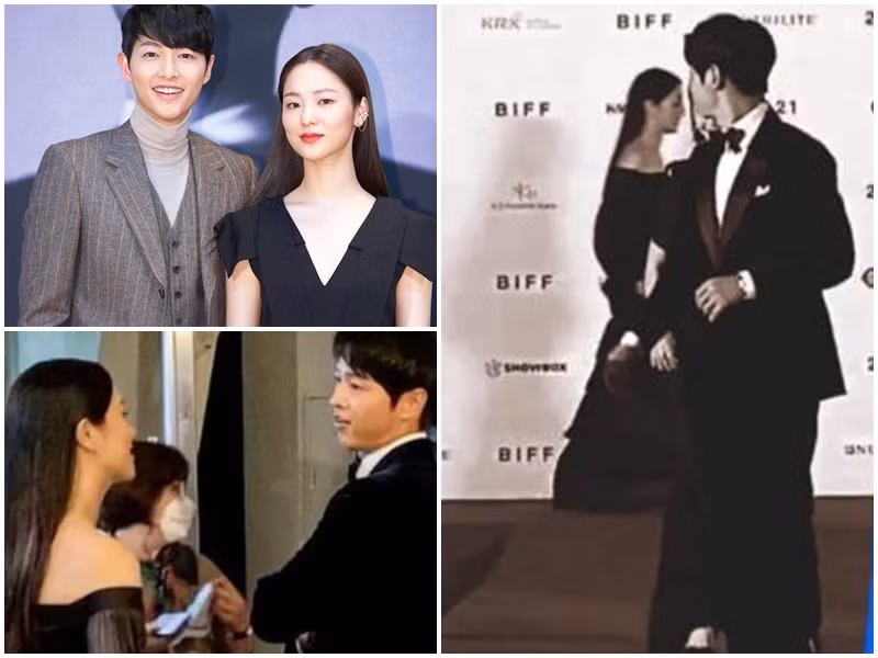Jeon Yeo Bin và Song Joong Ki khá thân thiết. Nam diễn viên từng gửi xe cà phê tới phim trường "Glitch" để ủng hộ bạn gái màn ảnh. Gần đây, tại một sự kiện, cả hai vui vẻ hội ngộ. Ảnh: Công lý và xã hội