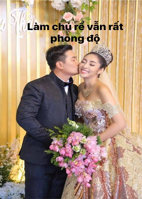 Sau đám cưới, Thu Thảo được ông xã mở cho một tiệm áo cưới, trang điểm mang tên Đặng Thu Thảo. Đây là món quà đúng với ước mơ ngày bé của Thu Thảo. Ảnh: FB Thu Thảo