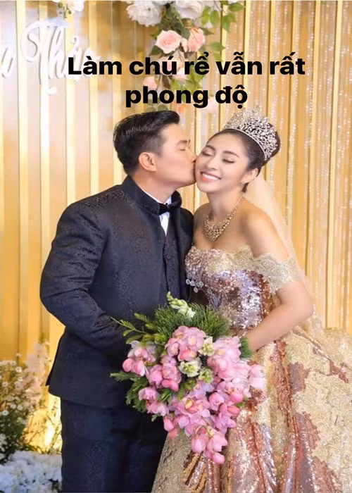 Sau đám cưới, Thu Thảo được ông xã mở cho một tiệm áo cưới, trang điểm mang tên Đặng Thu Thảo. Đây là món quà đúng với ước mơ ngày bé của Thu Thảo. Ảnh: FB Thu Thảo