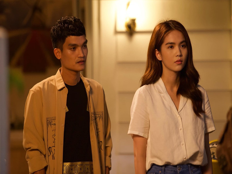 Trong phim, Mạc Văn Khoa vào vai bạn thân nhưng lại trót yêu thầm Băng Di (Ngọc Trinh). Tuy nhiên, cô chỉ xem anh là bạn. Ảnh: FB Ngọc Trinh
