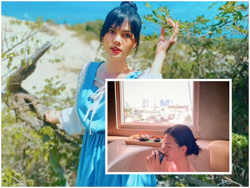 Mới đây, Ngọc Trinh gây tranh cãi khi chia sẻ hình ảnh trong bồn tắm, để lộ vòng 1 không một mảnh vải che chắn. Giữa ồn ào, cô viết tâm thư phân trần. Ngọc Trinh chia sẻ về bức ảnh: "Bản thân tôi khi nhìn vào đơn giản chỉ là ngâm mình trong bồn nước thuốc để thư giãn, nếu mọi người thật lòng để tâm sẽ nhìn thấy được sự thanh tao và thư thái trong nét mặt của tôi rất nhẹ nhàng, không hề uốn éo tạo dáng như nhiều người đang lên án". Ngoài ra, nữ diễn viên khẳng định không dùng chuyện tình cảm đời tư hay chụp ảnh xuống tóc để gây chú ý. Cuối tâm thư, Ngọc Trinh mong khán giả không quá khắt khe với cô, nói lời cay nghiệt ảnh hưởng đến cuộc sống và tinh thần của cô. Ảnh: FB Lê Ngọc Trinh