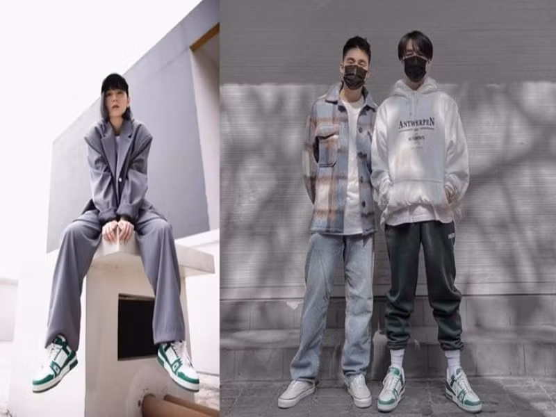 Ngoài mũ, Hải Tú còn bị soi dùng giày đôi với Sơn Tùng M-TP. Ảnh: Saostar