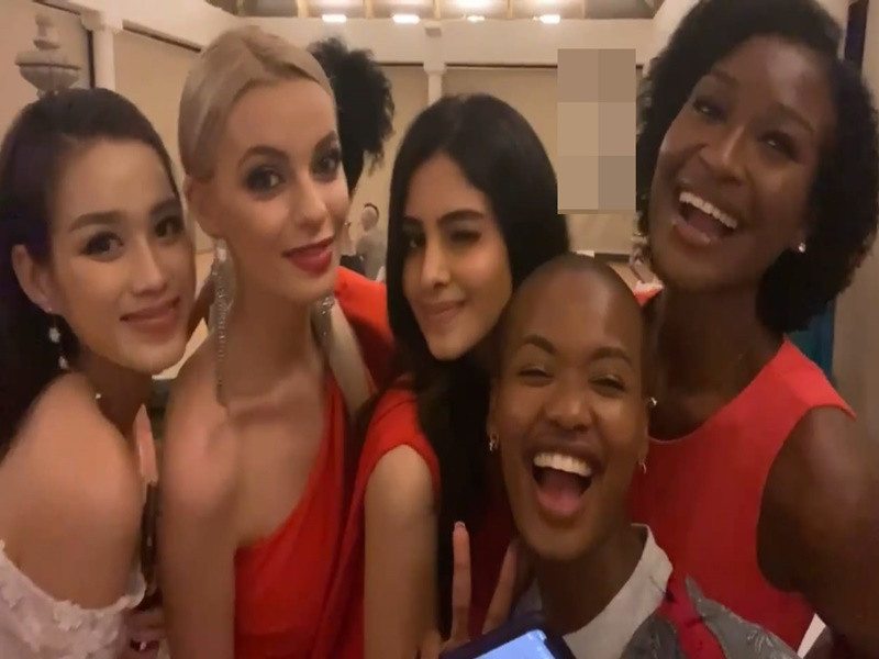 Đỗ Thị Hà gợi cảm bên dàn đối thủ. Ảnh: Vietnam beauties