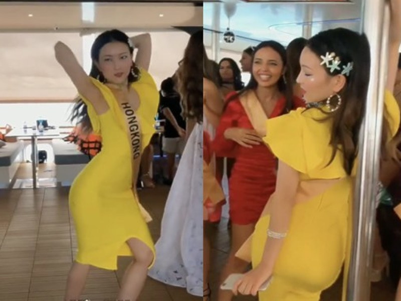 Trong hoạt động trên du thuyền, Sen Yang “quậy” tưng bừng. Ảnh: Yan