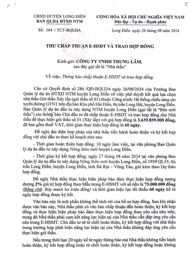 BRVT: Cong ty Trung Lam 1 thang trung 4 goi thau tai Long Dien-Hinh-3
