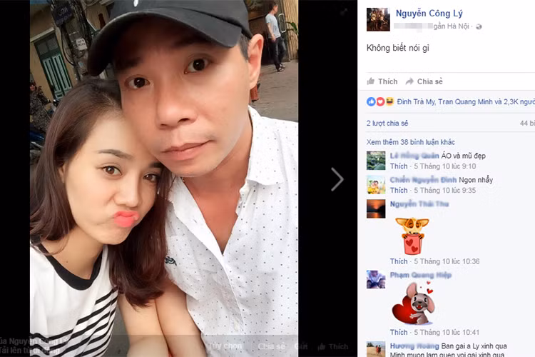 Mới đây, trên trang cá nhân, danh hài Công Lý khoe bức ảnh tình cảm bên một cô gái kèm dòng chú thích: “Không biết nói gì”.