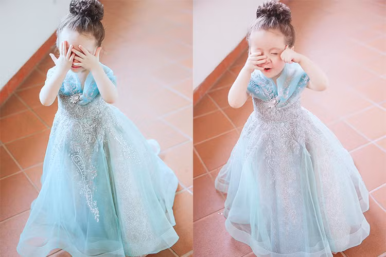 Vốn quen với ống kính máy ảnh, bé Mộc Trà đã tạo dáng và biểu cảm vô cùng tự nhiên trong bộ ảnh mới.