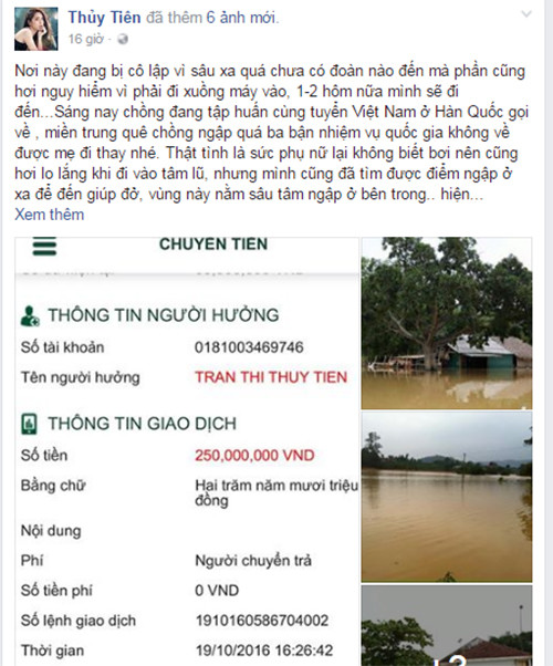 Thuy Tien Cong Vinh ung ho dong bao mien Trung 250 trieu-Hinh-2