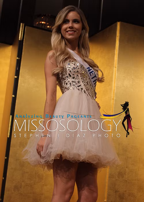 Được trang Missosology dự đoán về thứ 9 trong cuộc thi Hoa hậu Quốc tế 2016, Melissa Scherpen đến từ Hà Lan được nhiều người yêu mến bởi sự tinh tế trong giao tiếp. 