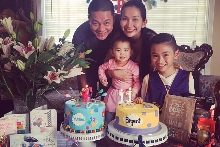 Tháng 7 vừa qua, vợ chồng Kim Hiền đã tổ chức tiệc sinh nhật chung cho hai thiên thần nhỏ của mình.