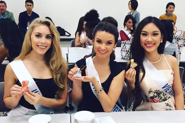 Phương Linh chia sẻ, cô rất hào hứng tìm hiểu văn hóa của người Nhật. (Ảnh: Miss International Vietnam)