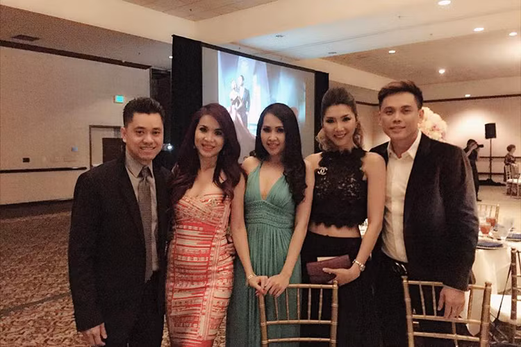 Minh Thư và Ngọc Quyên đều ăn diện lộng lẫy khi đến tham dự đám cưới ở Mỹ của Đinh Ngọc Diệp.