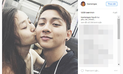 Hoai Lam bat ngo cong khai hinh anh ban gai