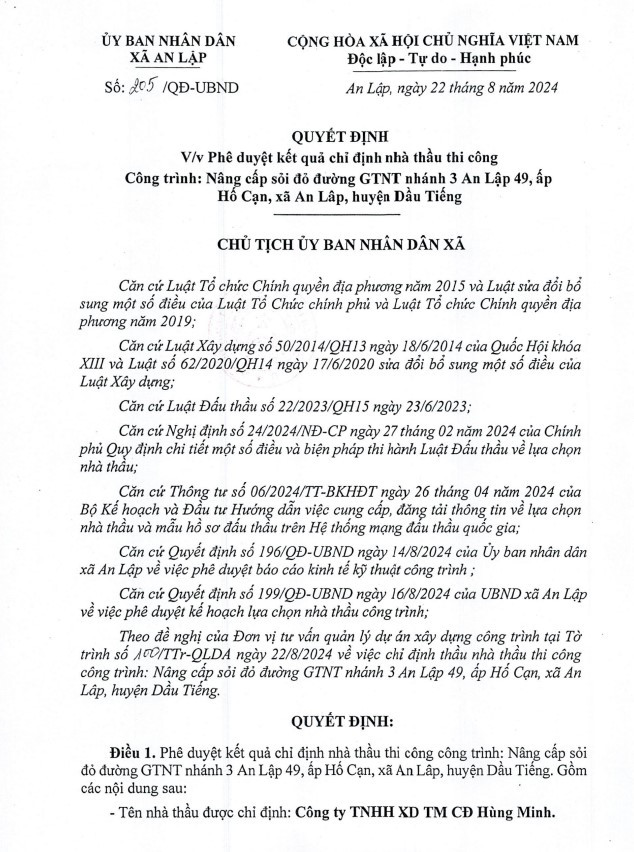 Bình Dương: Công ty Hùng Minh - nhà thầu quen mặt tại UBND xã An Lập - Hình 3 Binh Duong: Cong ty Hung Minh - nha thau quen mat tai UBND xa An Lap-Hinh-3