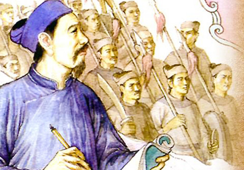 Có lần thấy Lê Văn Hưu thích cái dùi vở trong lò rèn, người thợ rèn ra vế đối, đối được sẽ cho: “Than trong lò, sắt trong lò, lửa trong lò, thổi phì phò đúc nên dùi vở”. Lê Văn Hưu đối ngay: “Nghiên ở túi, bút ở túi, giấy ở túi, viết lúi húi mà đậu khôi nguyên”.