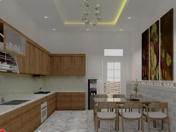 Tủ bếp sử dụng gỗ MDF chống ẩm cao có bề mặt vân gỗ mang lại vẻ đẹp hoàn hảo không thua gì gỗ tự nhiên.Phòng ngủ với tone màu xanh mang đến cảm giác dễ chịu, thư thái, bố trí vật dụng đơn giản. Từ cách bày trí nội thất đến thiết kế mặt tiền đều giảm tối đa chi phí theo yêu cầu của chủ đầu tư.