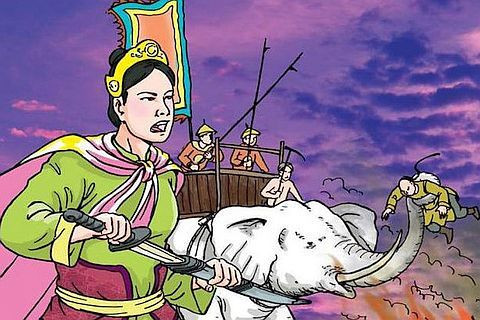 Thuở bé nữ tướng Bùi Thị Xuân ham mê võ nghệ, thích tập côn quyền đao kiếm. 15 tuổi, bà đã nổi tiếng gần xa về vẻ đẹp thanh tú và võ nghệ cao cường.