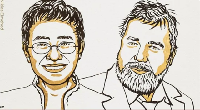 Hai nha bao Philippines va Nga gianh Giai Nobel Hoa binh 2021