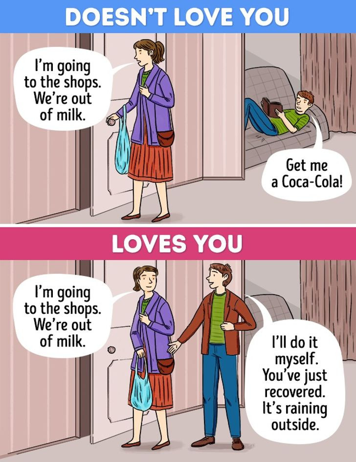 Luôn quan tâm đến sức khỏe của vợ.