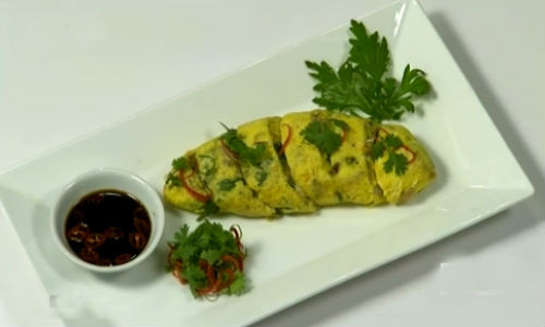 Trứng chiên ngải cứu óc lợn.