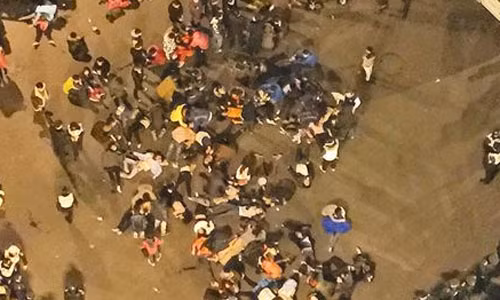 Hiện trường vụ giẫm đạp.