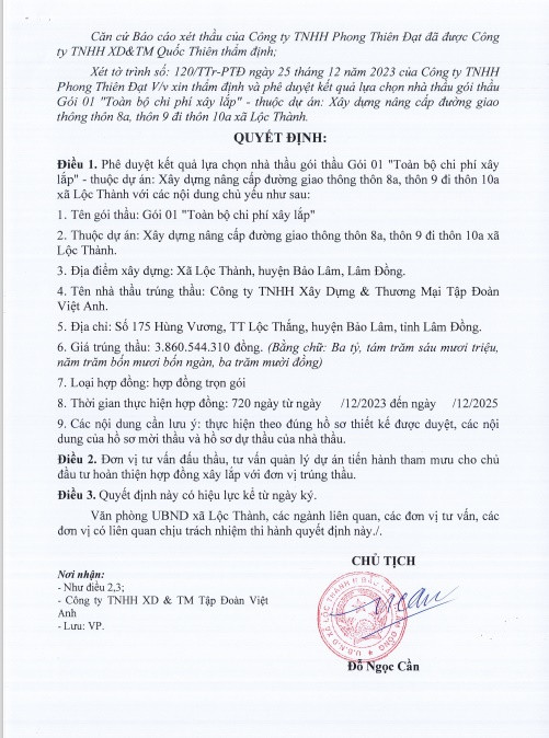 Tap doan Viet Anh 1 nam trung 32 goi thau tai Lam Dong-Hinh-2